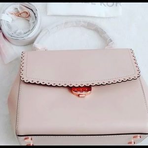 Michael Kors Rare Pink Ava Scalloped leather bag.